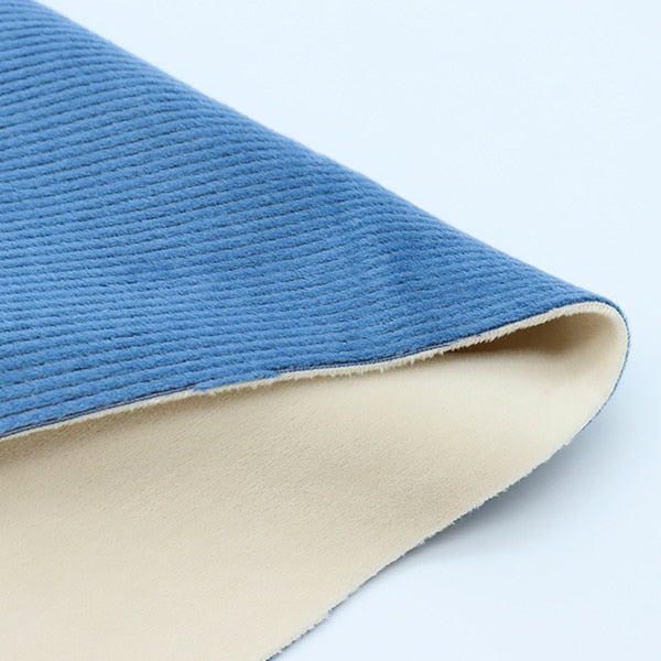 Fabric "Bonding knit Cut Cloth Approximately 85cm x 90cm Corduroy Blue Gray BN212P-03BG]
