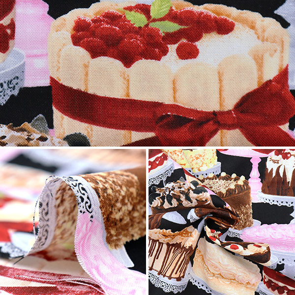[From quantity 5] Fabric "USA Cotton Lett, Zem Et-Cakes C8387-MULTI"