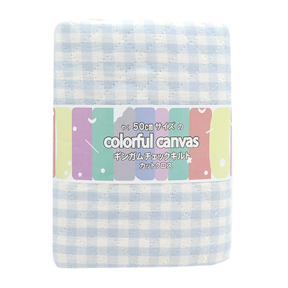 Fabric "Pre -dyed gingham quilting large Cut Cloth Approximately 105cm x 50cm Light Blue C-QCO-GIL-LBL]