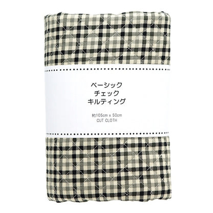 Fabric "Twill quilt basic gingham Cut Cloth Approximately 105 x 50cm Black x Off White CQ88320-4-6]