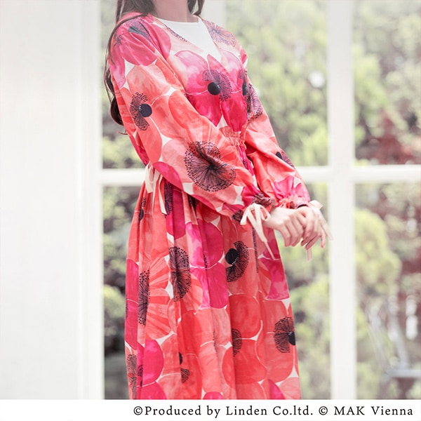 [From quantity 5] Fabric "Ueno Richibload Poppy L Size Navy UNRF-02-NV"
