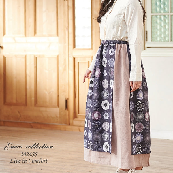 [來自數量5] 織物 “ Emiko Collection Slove Cross Flower Circle Brown Sec2601-Br” KIYOHARA