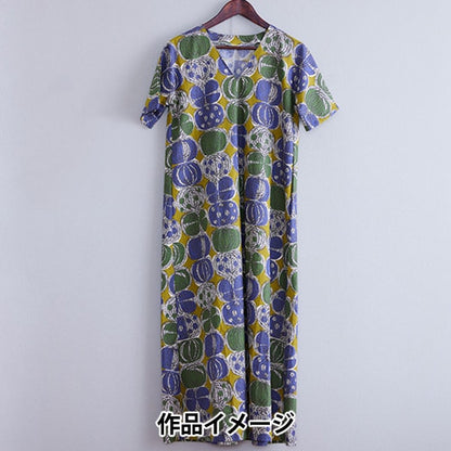 [From quantity 5] Fabric "Cotton linenSheeting African Fabric Style Style Onion pattern Yellow YKA-21000-2C] KOKKA