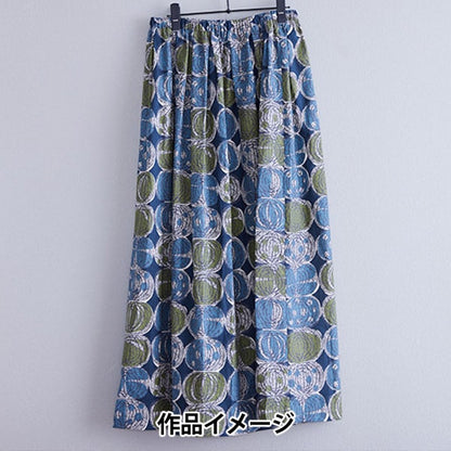 [From quantity 5] Fabric "Cotton linenSheeting African Fabric Style Style Onion Pattern Black YKA-21000-2D] KOKKA