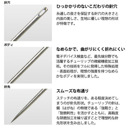 Hand sewing needle "THN-062 with 8 thick clock assortments" TULIP tulip