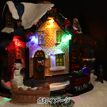 クリスマス雑貨 『クリスマスオブジェF 音楽&ライト付 CMG-24017』