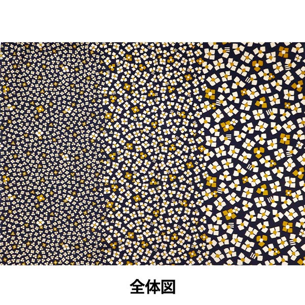 [From quantity 5] Fabric 『Sheeting3 soft-processed palette 3 flowers navy 144-8049-C1 "