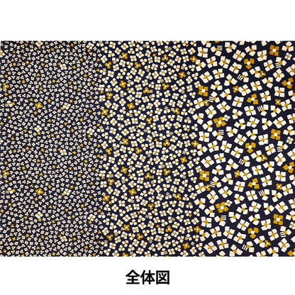[From quantity 5] Fabric 『Sheeting3 soft-processed palette 3 flowers navy 144-8049-C1 "