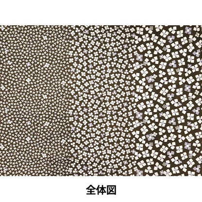 [From quantity 5] Fabric 『Sheeting3 soft-processed palette 3 flower khaki 144-8049-C3]