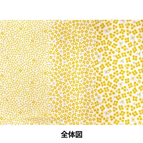 [From quantity 5] Fabric 『SheetingSoft-processed palette 3 flowers ivory x Yellow 144-8049-C4]